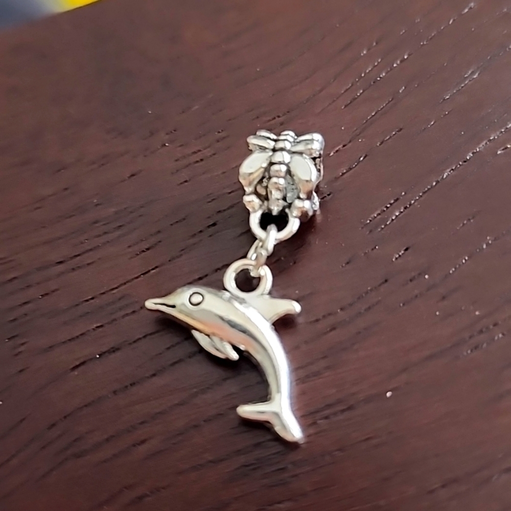 Dolphin Charm for European Style Bracelets Fits Pandora Systems
